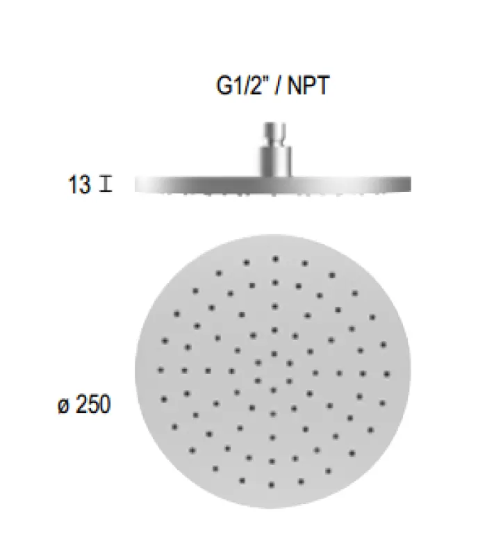 SB Round 316 Regendouche hoofddouche 25cm PVD koper 1208955347