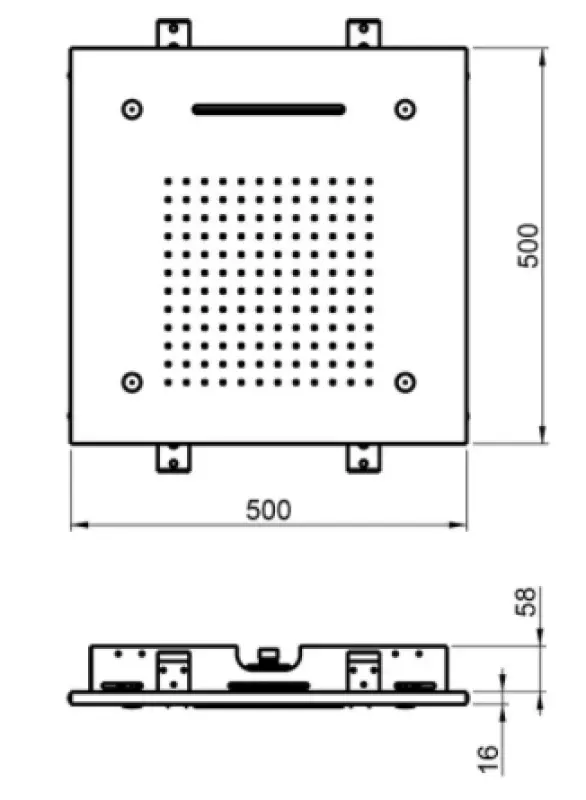 SB Chromotherapy inbouw Regendouche met 3 straalsoorten 50x50 cm Mat Wit 1208955446