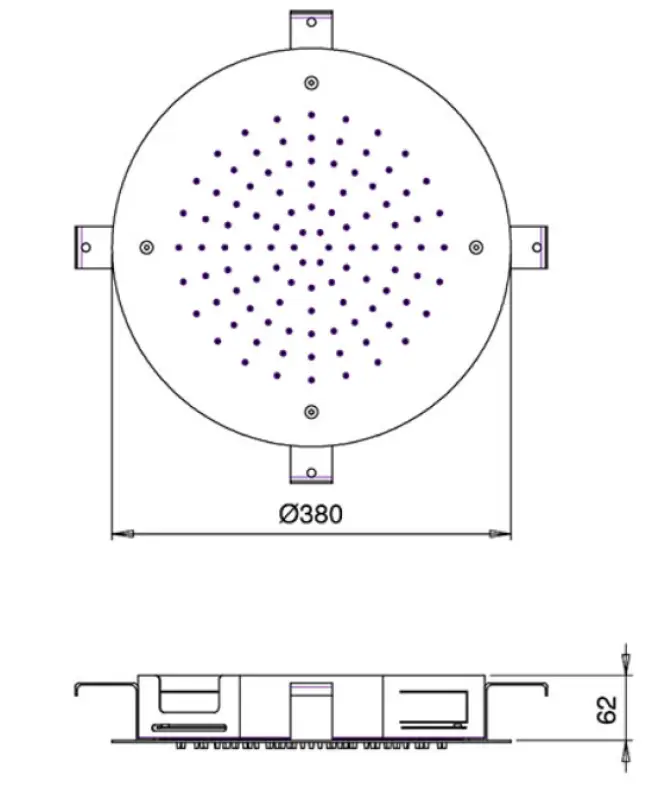 SB Round Chromotherapy Regendouche inbouw PVD Gun Metal 1208955472