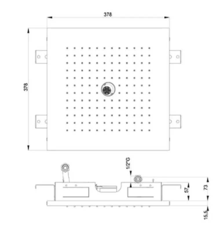 SB Regendouche met twist straal 38cm vierkant PVD Koper 1208955630