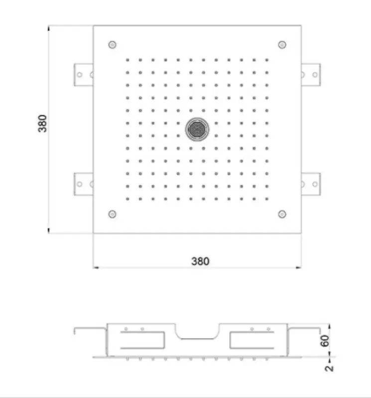 SB inbouw Regendouche plafond met icicle straat 38x38cm PVD Koper 1208955658