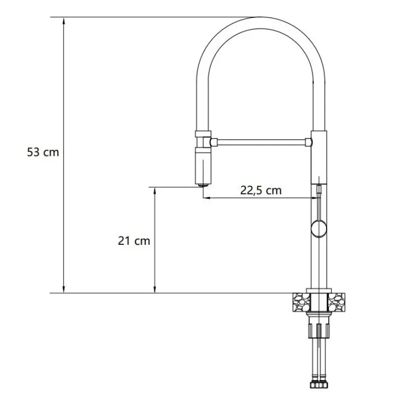 Quadri Brighton keukenmengkraan mat zwart met flexibele uitloop zwart 1208956103
