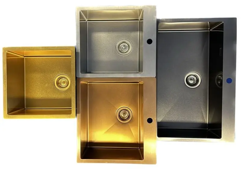 Ausmann Turt gouden spoelbak met afdruipgedeelte rechts 780x500mm opbouw en vlakbouw 1208956952