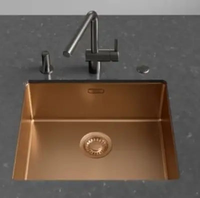 Franke Mythos Masterpiece BXM 210.50 PVD Koper Spoelbak 500x410mm Vlakbouw en Onderbouw 127.0674.363