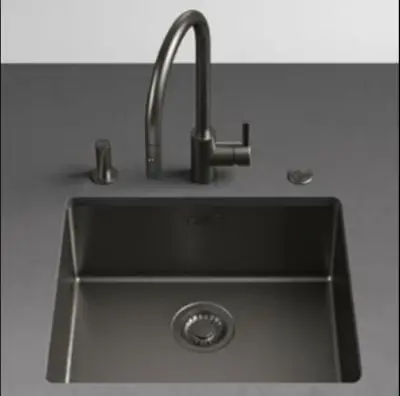 Franke Mythos Masterpiece BXM 210.40 PVD Gun Metal Spoelbak 400x410mm Vlakbouw en Onderbouw 127.0674.537