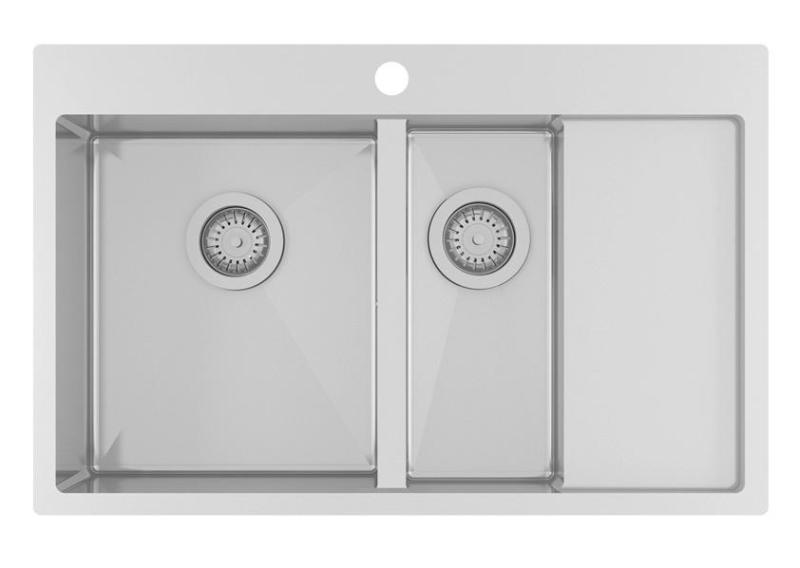 Ausmann Oder Blue 1,5 rvs spoelbak 78x50cm vlakbouw en opbouw met afdruipgedeelte 1208957126