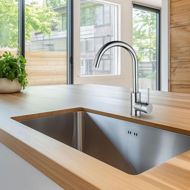 Ausmann Petra keukenmengkraan met  draaibare uitloop chroom volledig metaal 1208957156