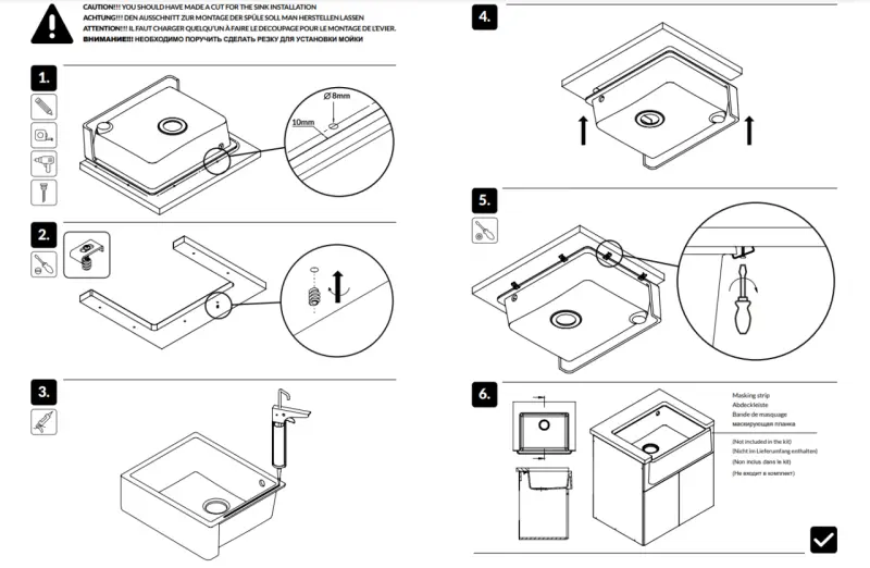 GraniteMy Tradition landelijke tussenbouw gootsteen granieten spoelbak 60x48 cm wit farmhouse onderbouw en vlakbouw 1208957289