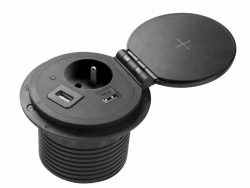 Indux Cover inbouw penaarde zwart keuken stopcontact in werkblad met uitwisselbare aansluitingen 12089573400