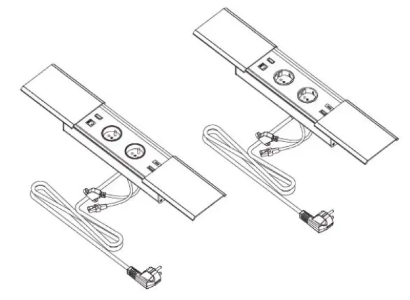 Indux Slide max inbouw keuken stopcontact penaarde in werkblad met USB-A, HDMI, RJ45 en USB-C  kleur mat wit 1208957440