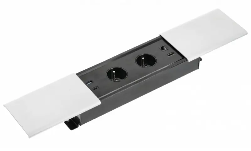 Indux Slide max inbouw keuken stopcontact penaarde in werkblad met USB-A, HDMI, RJ45 en USB-C  kleur mat wit 1208957440