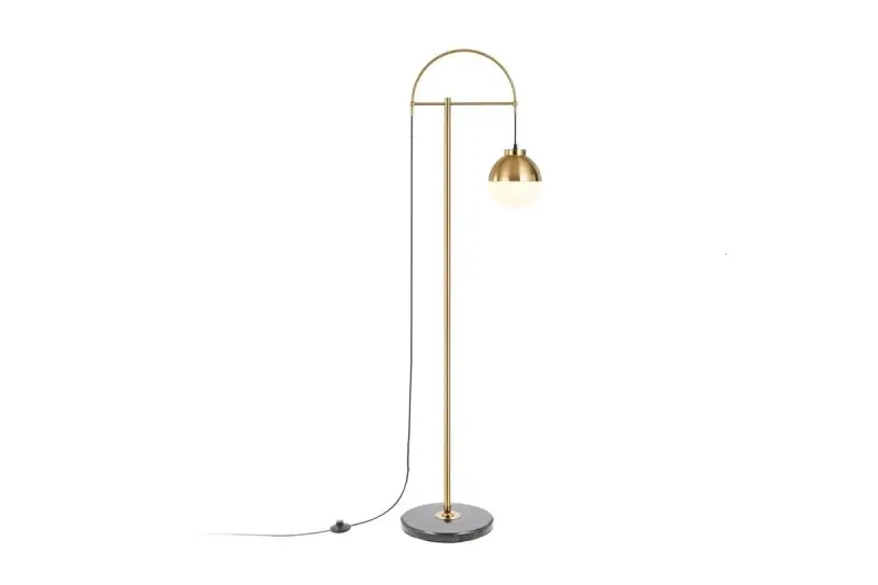 Decor Abies messing gouden vloerlamp met zwart marmeren voet 7573
