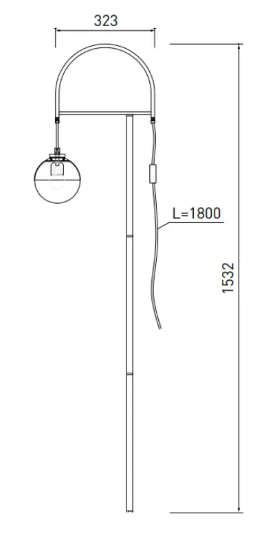 Decor Abies messing gouden vloerlamp met zwart marmeren voet 7573