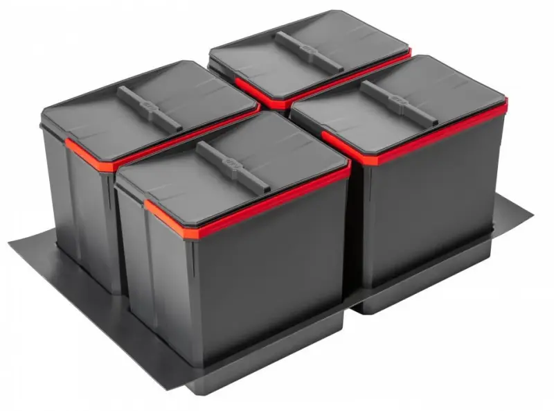 Garbi Basket B-90-4 sorteer afvalsysteem voor lade 90cm  incl. houder en 4 x 15 liter afvalbakken 1208957479