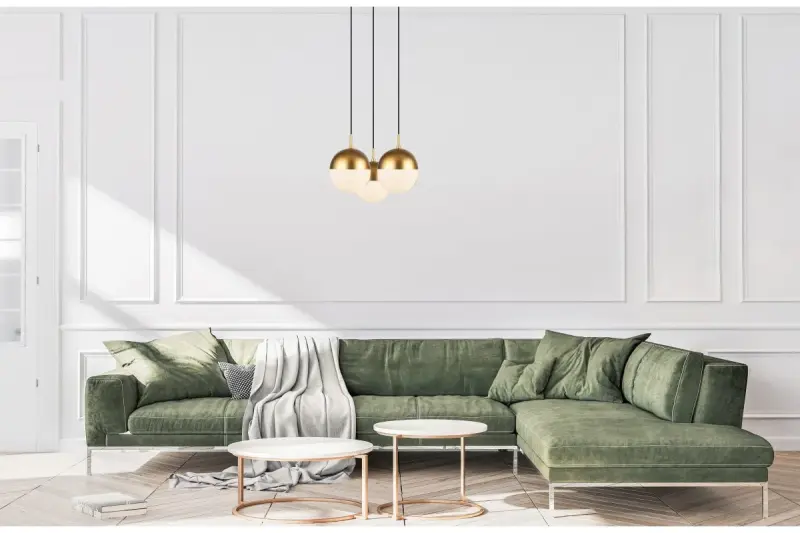 Decor Abies messing gouden moderne hanglamp met ronde metalen lampenkamp 7597