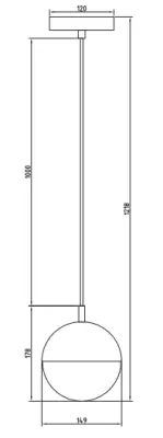 Decor Abies messing gouden hanglamp met metalen ronde hemel 3558