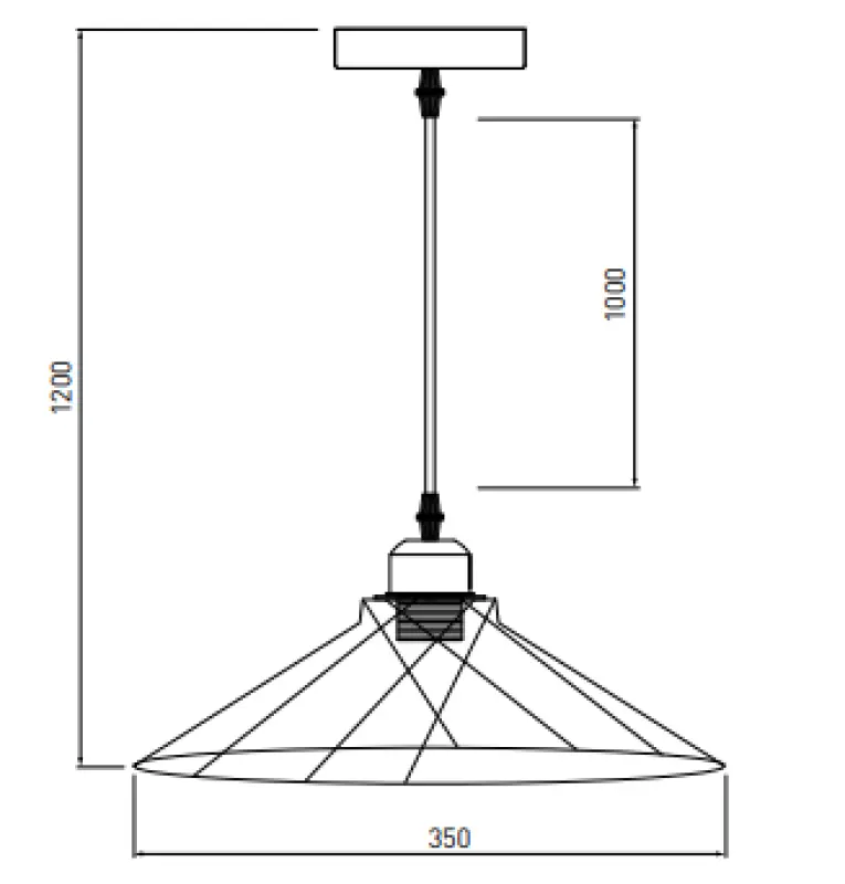 Decor Tilia zwarte moderne decoratieve draadhanglamp 7849