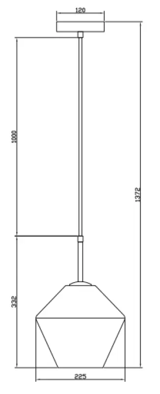 Decor Lime 332 mm hoge moderne amber kleurige hanglamp 7887