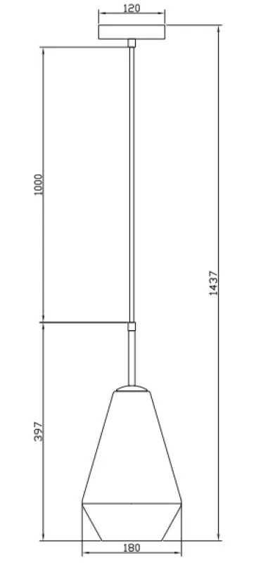 Decor Lime 397 mm hoge moderne amber kleurige hanglamp 7900