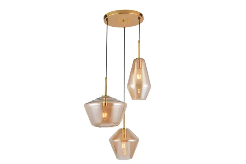 Decor Lime 1467 mm hoge moderne gouden hanglamp met 3 lichtbronnen 7983