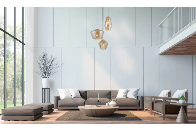 Decor Lime 1467 mm hoge moderne gouden hanglamp met 3 lichtbronnen 7983