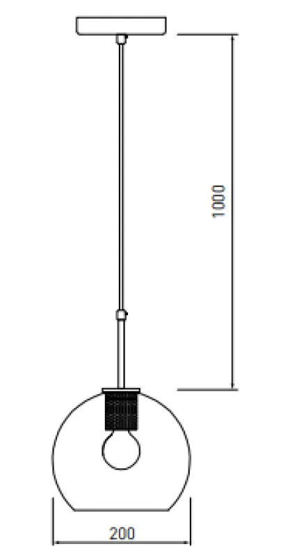 Decor Giglas bolvormige glazen hanglamp 8013
