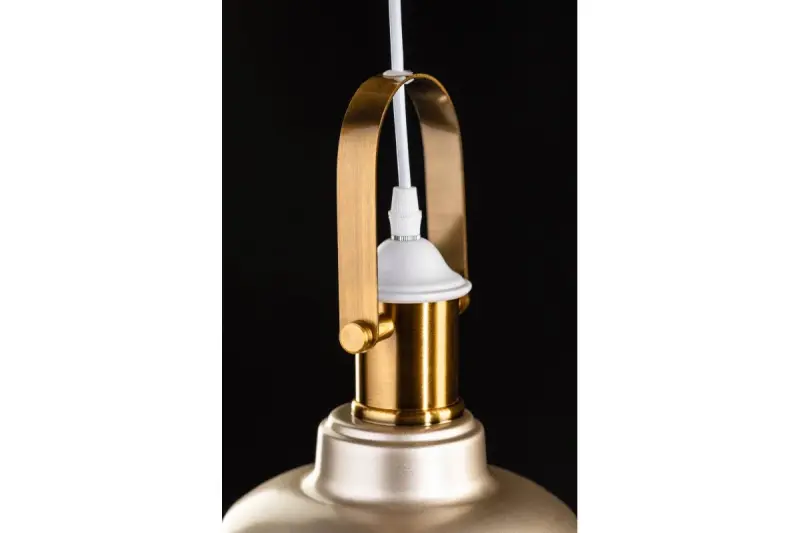 Decor Zenit metalen koepelvormige beige hanglamp met metallic afwerking 4871