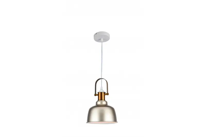 Decor Zenit metalen koepelvormige beige hanglamp met metallic afwerking 4871