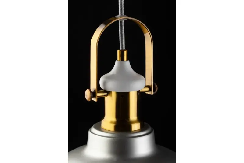 Decor Zenit metalen koepelvormige grijze hanglamp met metallic afwerking 4895