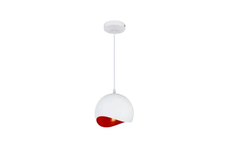 Decor Mavia bolvormige wit rode hanglamp 4963