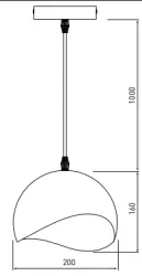 Decor Mavia bolvormige zwart gele hanglamp 1808