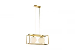 Decor Avelin hanglamp met gouden rechthoekig frame breedte 45 cm 2232