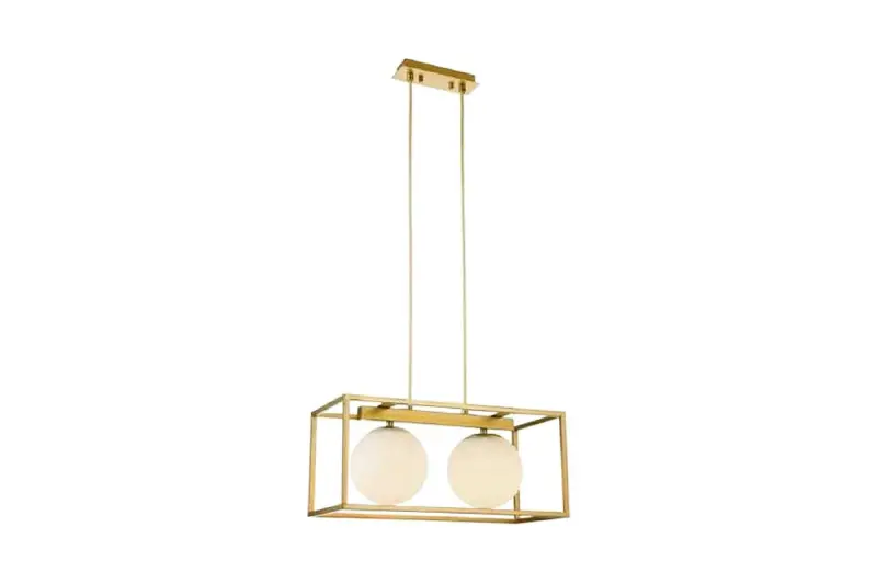 Decor Avelin hanglamp met gouden rechthoekig frame breedte 45 cm 2232