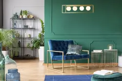 Decor Avelin hanglamp met gouden rechthoekig frame breedte 80 cm 2287