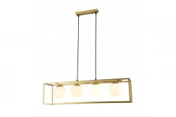 Decor Avelin hanglamp met gouden rechthoekig frame breedte 80 cm 2287