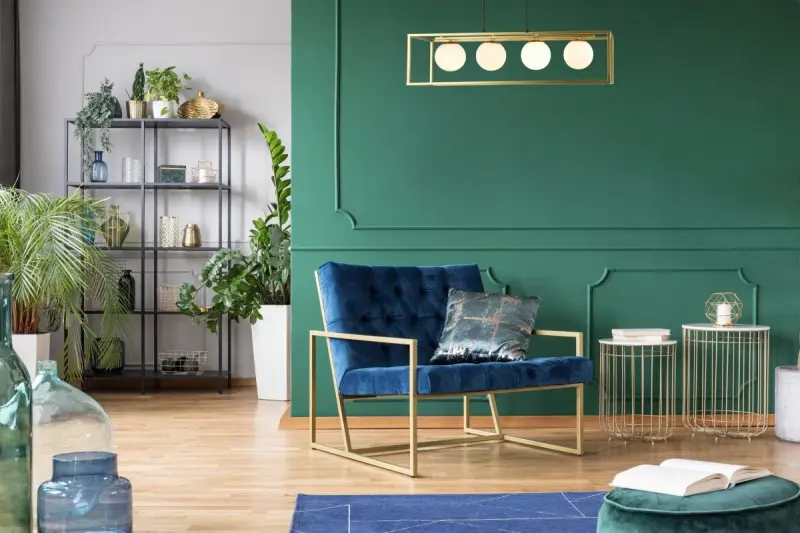 Decor Avelin hanglamp met gouden rechthoekig frame breedte 80 cm 2287