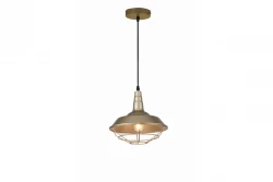 Decor Solen hanglamp industriele vorm met gouden rooster doorsnee 26,5 cm 2362