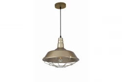 Decor Solen hanglamp industriele vorm met gouden rooster doorsnee 36,5 cm 3703