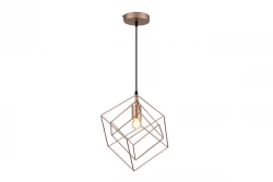 Decor Rosa gouden geometrische hanglamp bestaande uit 2 messing kubussen 3376