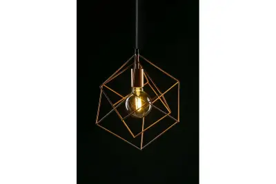 Decor Rosa gouden geometrische hanglamp bestaande uit 2 messing kubussen 3376