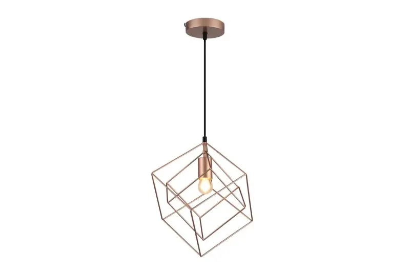 Decor Rosa gouden geometrische hanglamp bestaande uit 2 messing kubussen 3376