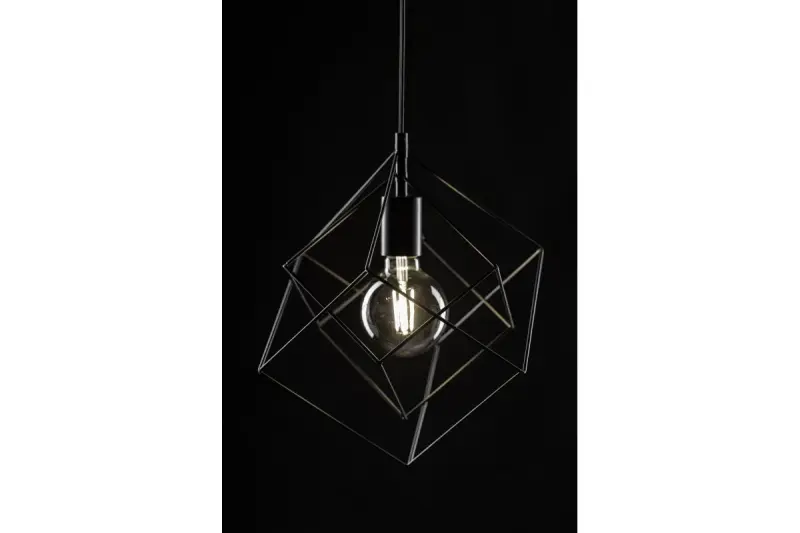 Decor Rosa zwarte geometrische hanglamp bestaande uit 2 zwarte kubussen 3437