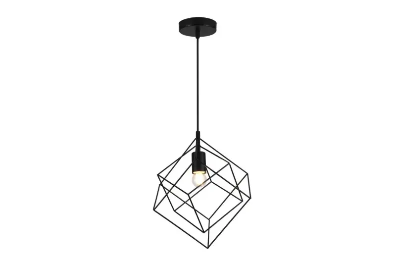 Decor Rosa zwarte geometrische hanglamp bestaande uit 2 zwarte kubussen 3437