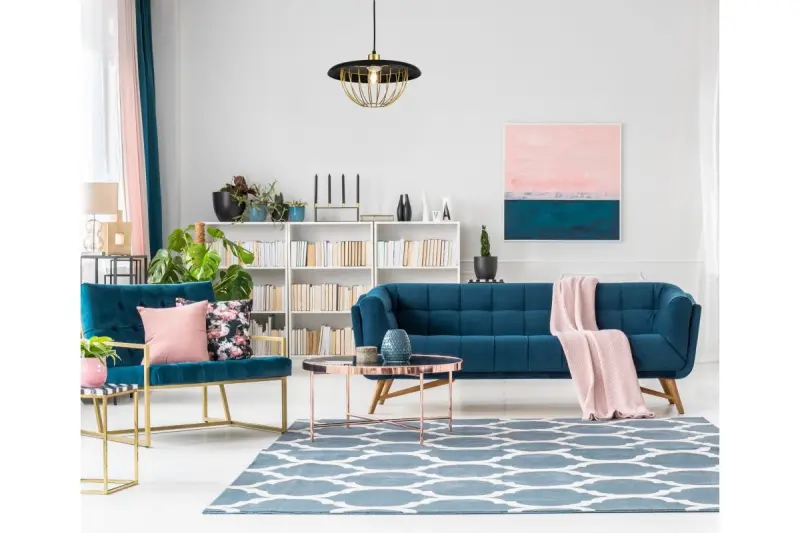 Decor Tulip moderne hanglamp met zwart metalen rand en gouden draadkooi 3444