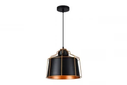 Decor Goa zwarte hanglamp met decoratief gouden frame 3512