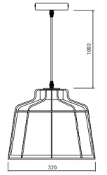 Decor Goa groene hanglamp met decoratief gouden frame 3499