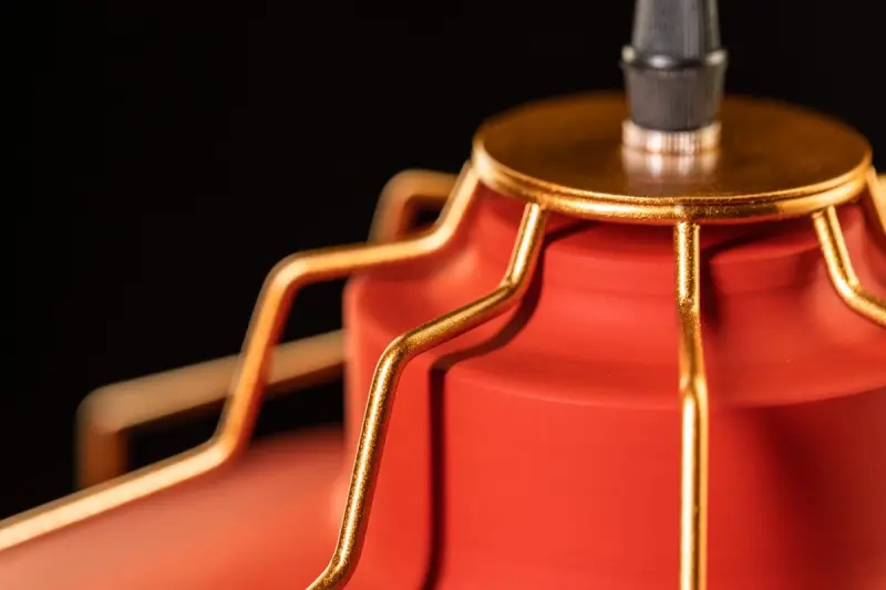 Decor Goa rode hanglamp met decoratief gouden frame 3536