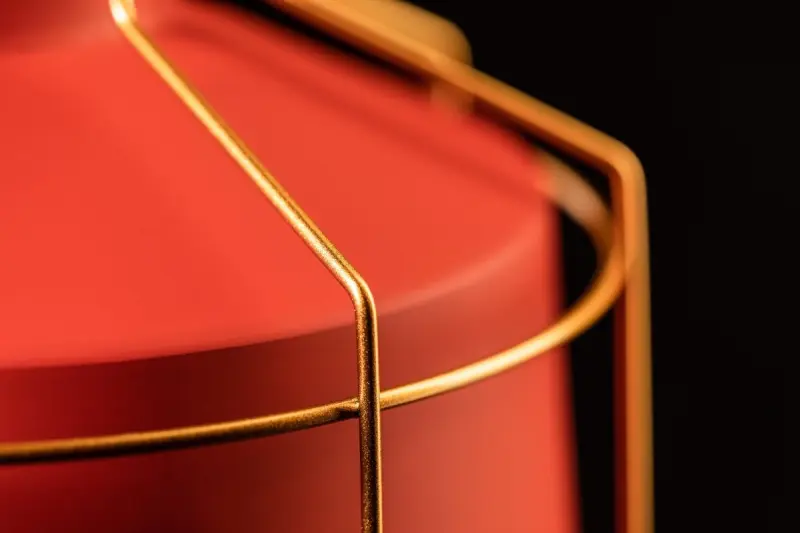 Decor Goa rode hanglamp met decoratief gouden frame 3536