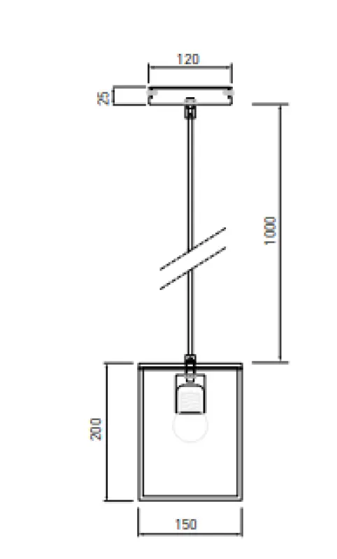 Decor Diu zwarte geometrische hanglamp met 1 lichtbron breedte 15 cm 3598