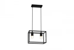 Decor Diu zwarte geometrische hanglamp met 2 lichtbronnen breedte 30 cm 3628
